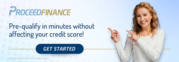 A banner graphic for Proceed Finance: Pre-qualify in minutes without affecting your credit score